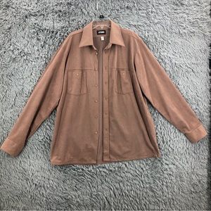 Episode Shirt Mens Large Suede Long Sleeve Button Up Vintage
